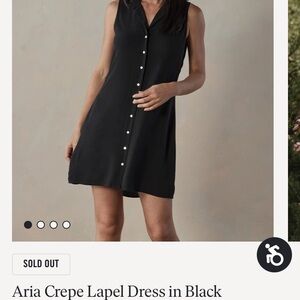 The Normal Brand Aria Crepe Lapel Dress in Black Size XS